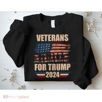 Veterans For Trump 2024 Pro American Troops Sweatshirt thumb 2
