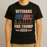 Veterans For Trump 2024 Pro American Troops T-Shirt thumb 3