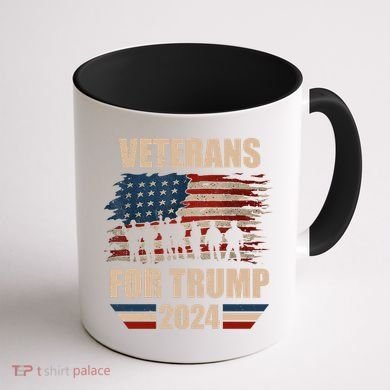 Veterans For Trump 2024 Pro American Troops Coffee Mug back