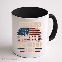 Veterans For Trump 2024 Pro American Troops Coffee Mug thumb 1