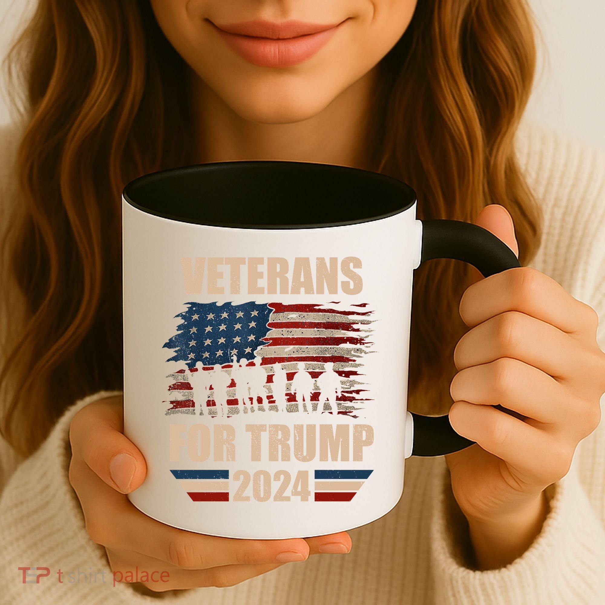 Veterans For Trump 2024 Pro American Troops Coffee Mug