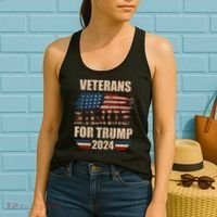 Veterans For Trump 2024 Pro American Troops Women's Tank Top thumb 2