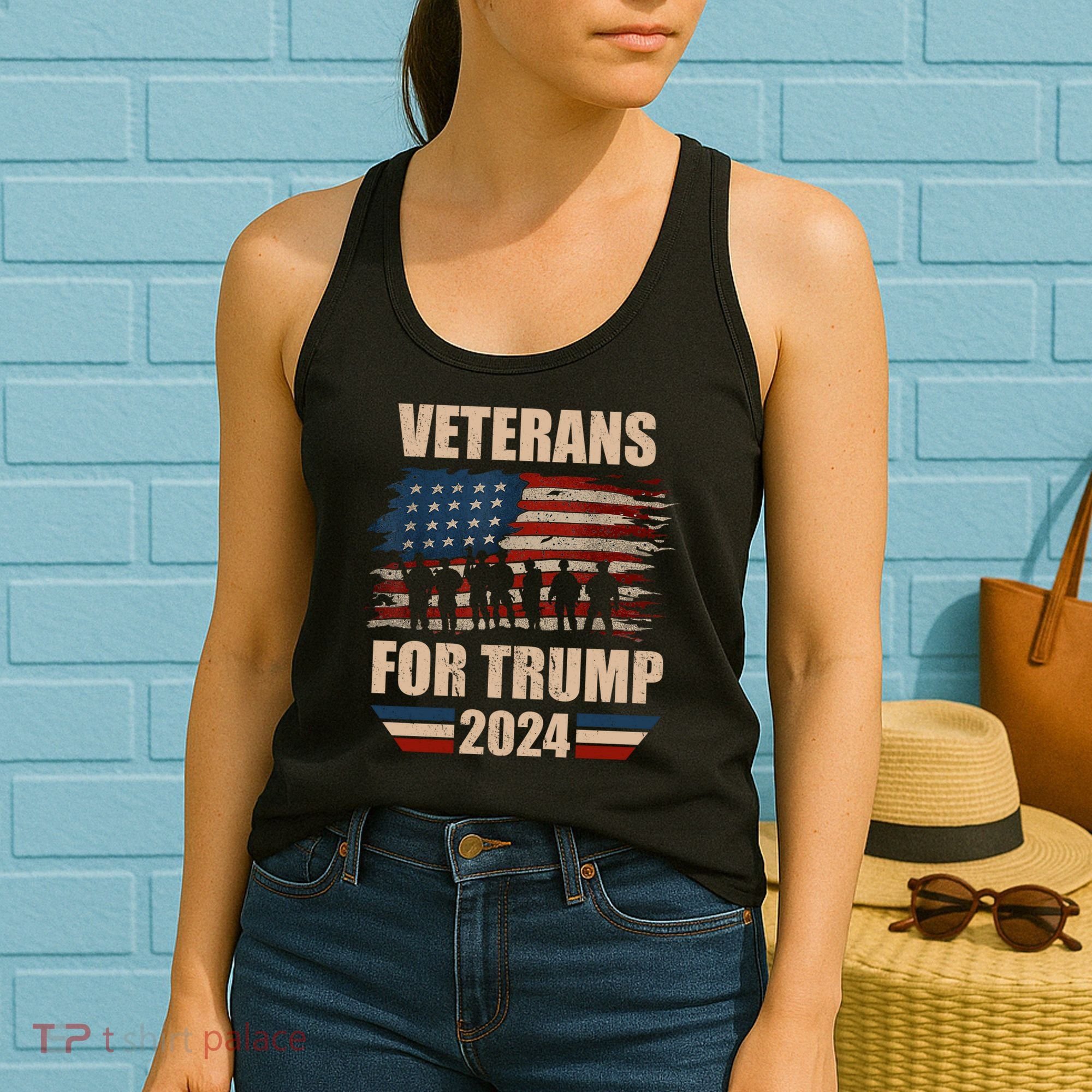 Veterans For Trump 2024 Pro American Troops Women's Tank Top