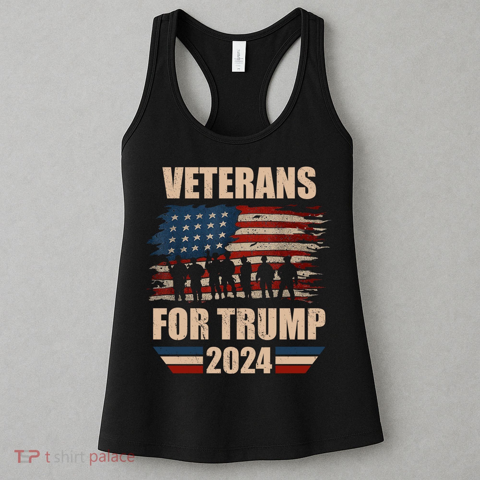 Veterans For Trump 2024 Pro American Troops Women's Tank Top