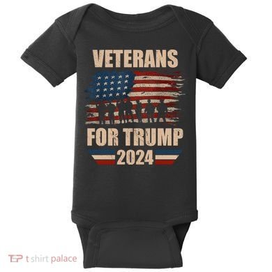 Veterans For Trump 2024 Pro American Troops Baby Bodysuit