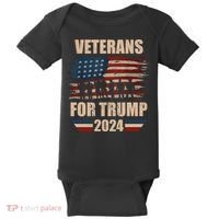 Veterans For Trump 2024 Pro American Troops Baby Bodysuit thumb 0