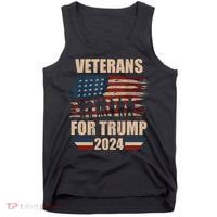 Veterans For Trump 2024 Pro American Troops Tank Top thumb 0