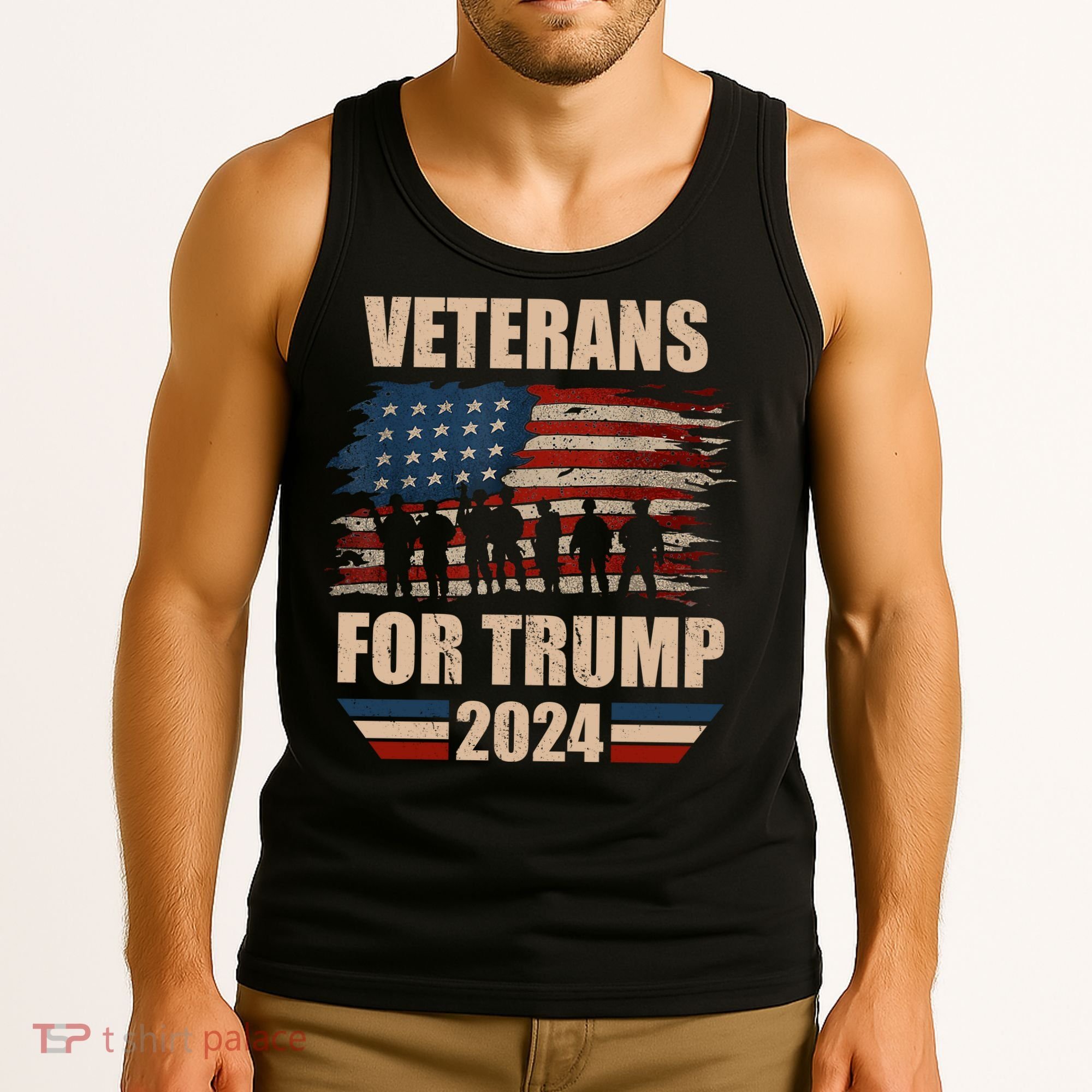 Veterans For Trump 2024 Pro American Troops Tank Top