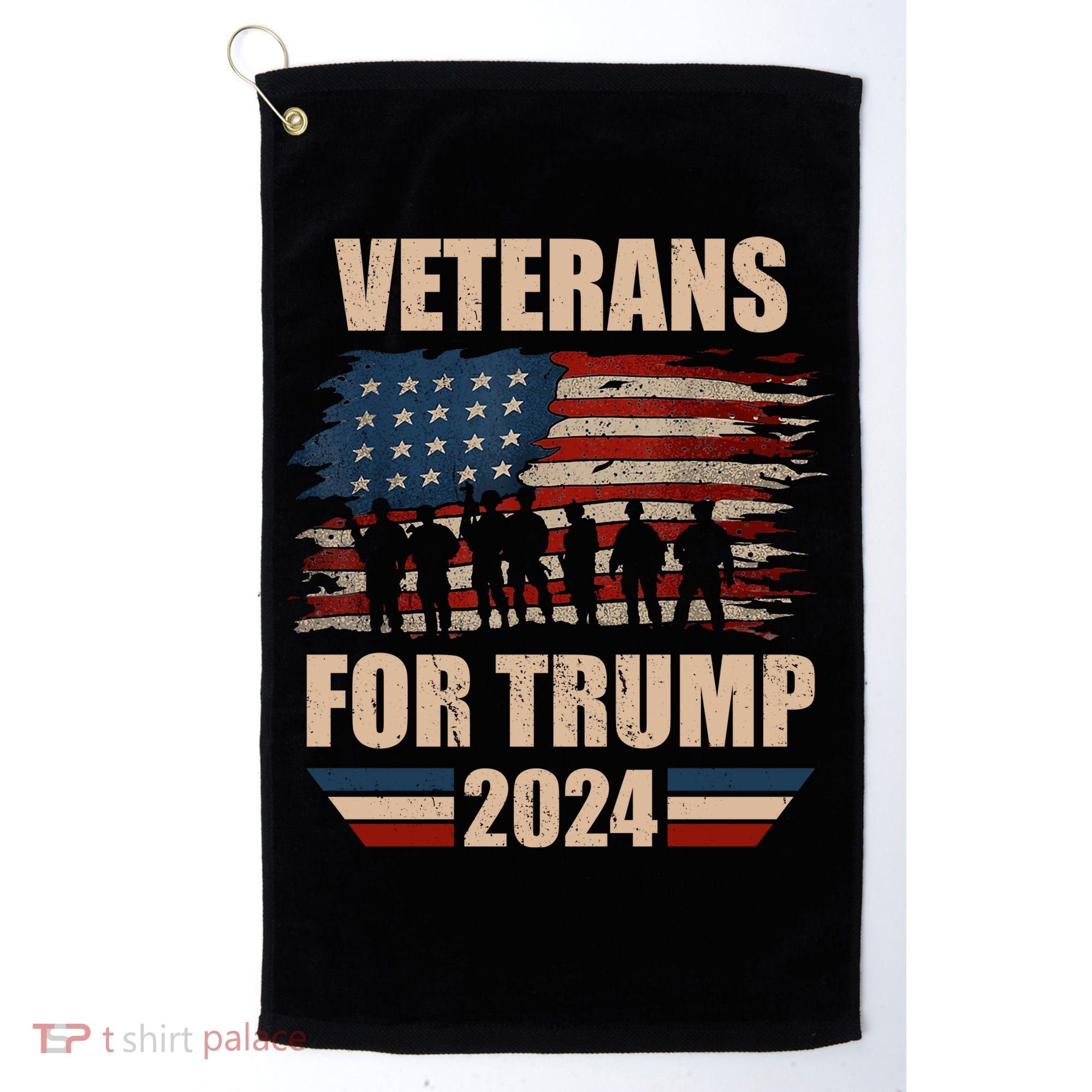 Veterans For Trump 2024 Pro American Troops Golf Towel