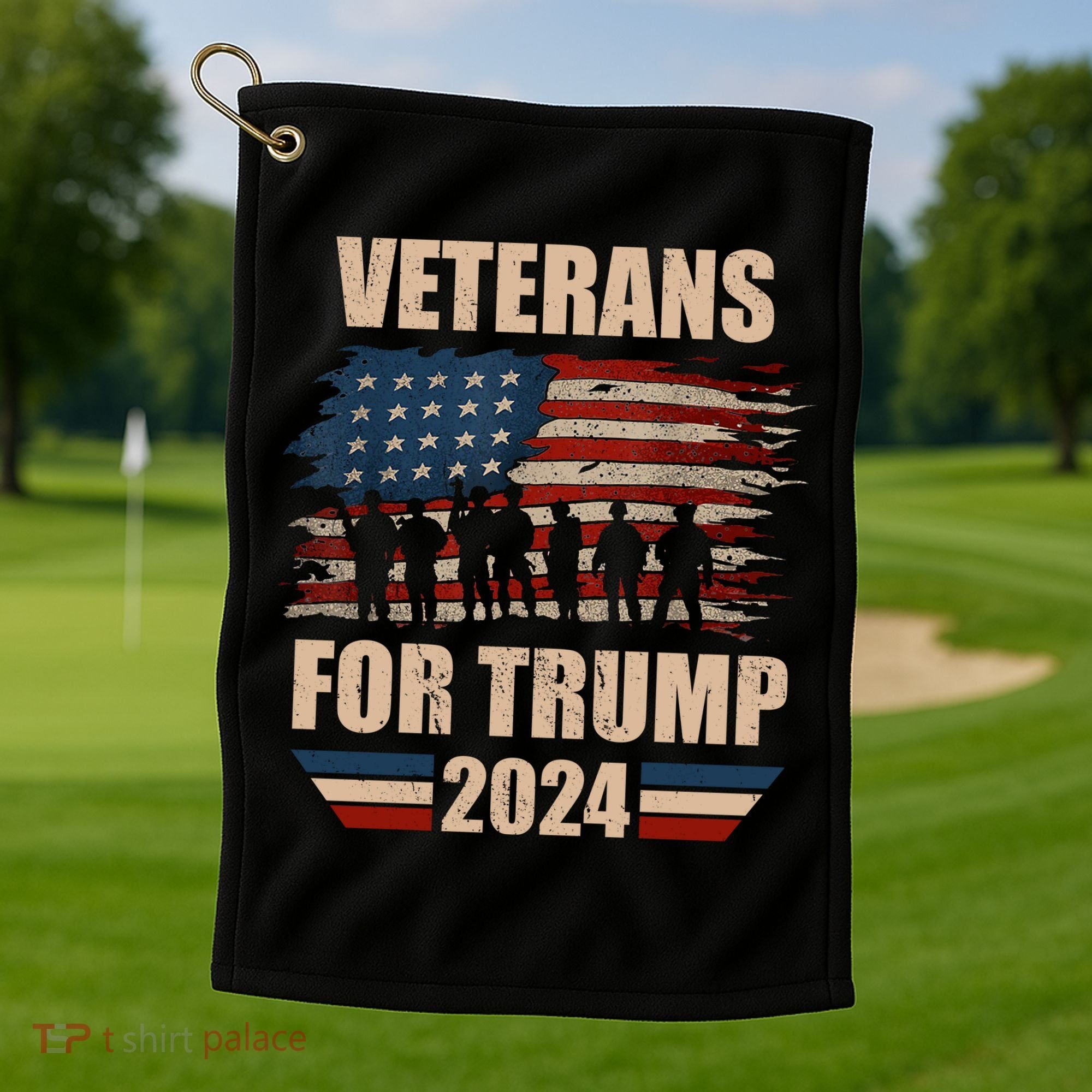 Veterans For Trump 2024 Pro American Troops Golf Towel
