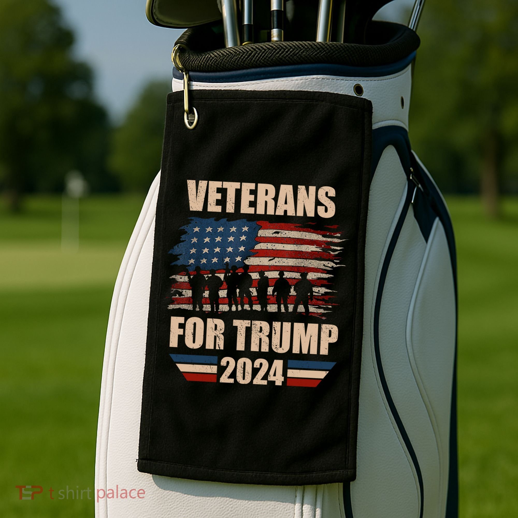 Veterans For Trump 2024 Pro American Troops Golf Towel