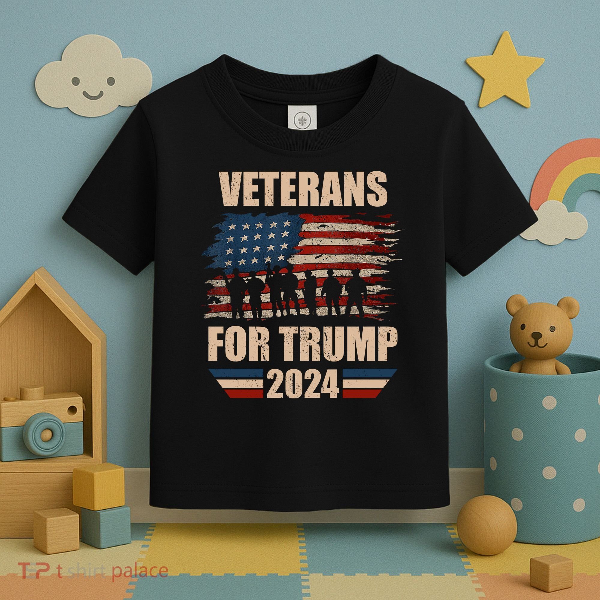 Veterans For Trump 2024 Pro American Troops Toddler T-Shirt