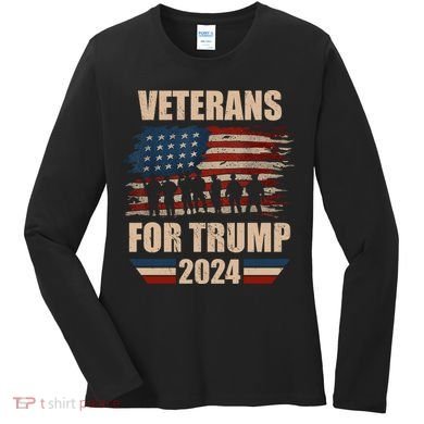 Veterans For Trump 2024 Pro American Troops Women's Long Sleeve Shirt