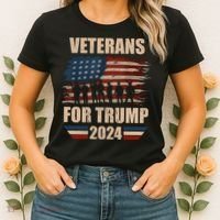 Veterans For Trump 2024 Pro American Troops Women's T-Shirt thumb 2