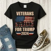 Veterans For Trump 2024 Pro American Troops Women's T-Shirt thumb 3