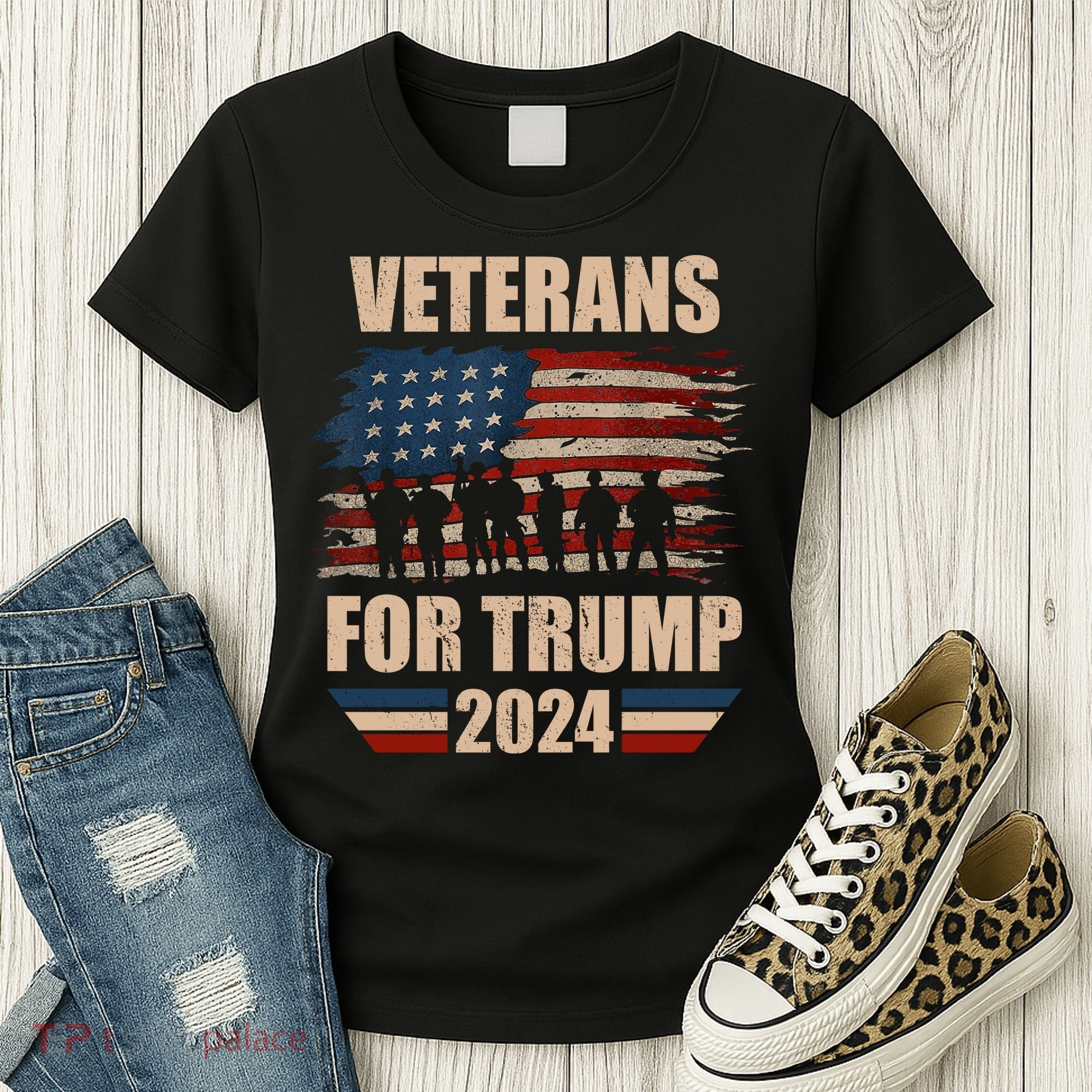 Veterans For Trump 2024 Pro American Troops Women's T-Shirt