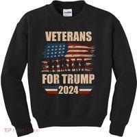 Veterans For Trump 2024 Pro American Troops Kids Sweatshirt thumb 0