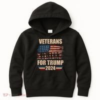 Veterans For Trump 2024 Pro American Troops Kids Hoodie thumb 0