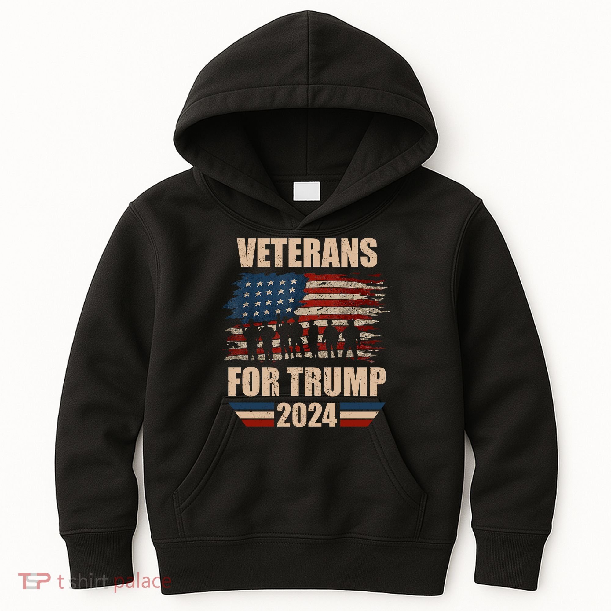 Veterans For Trump 2024 Pro American Troops Kids Hoodie