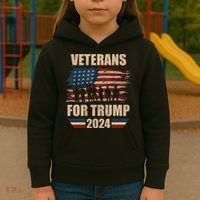 Veterans For Trump 2024 Pro American Troops Kids Hoodie thumb 3