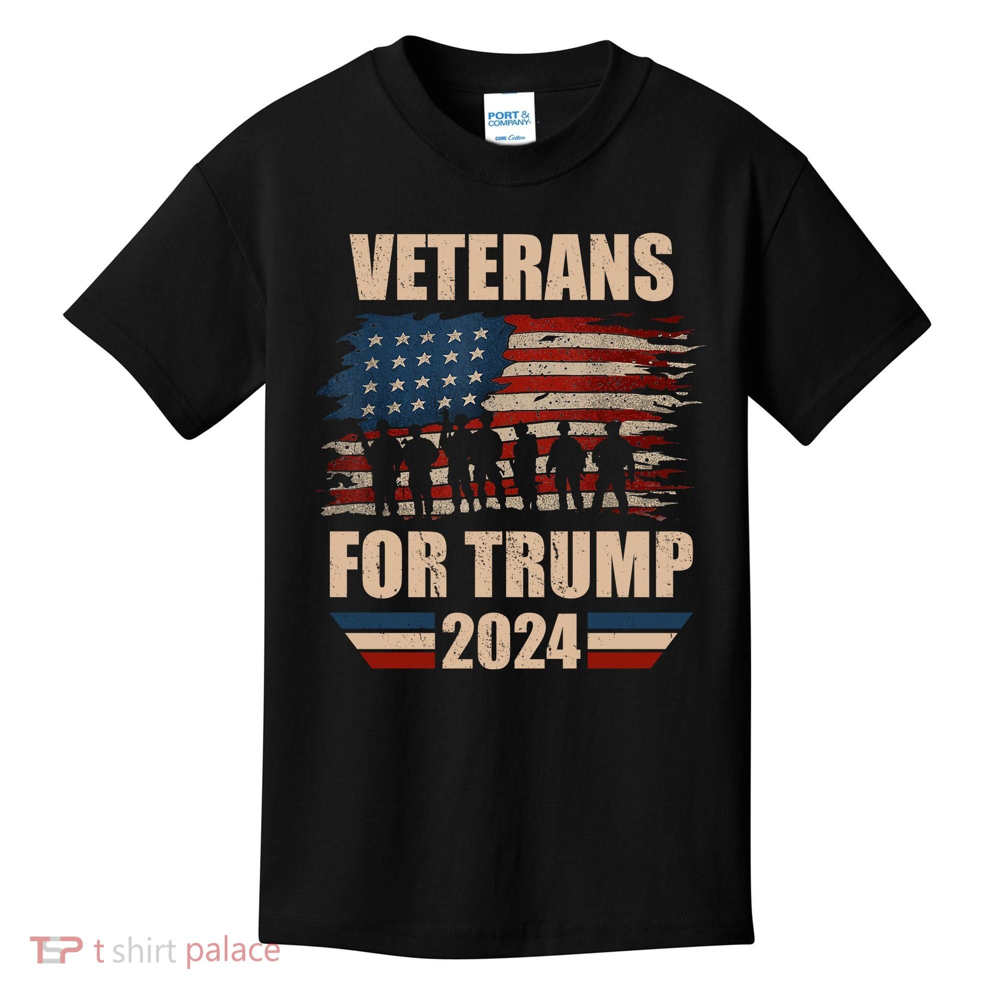 Veterans For Trump 2024 Pro American Troops Kids T-Shirt