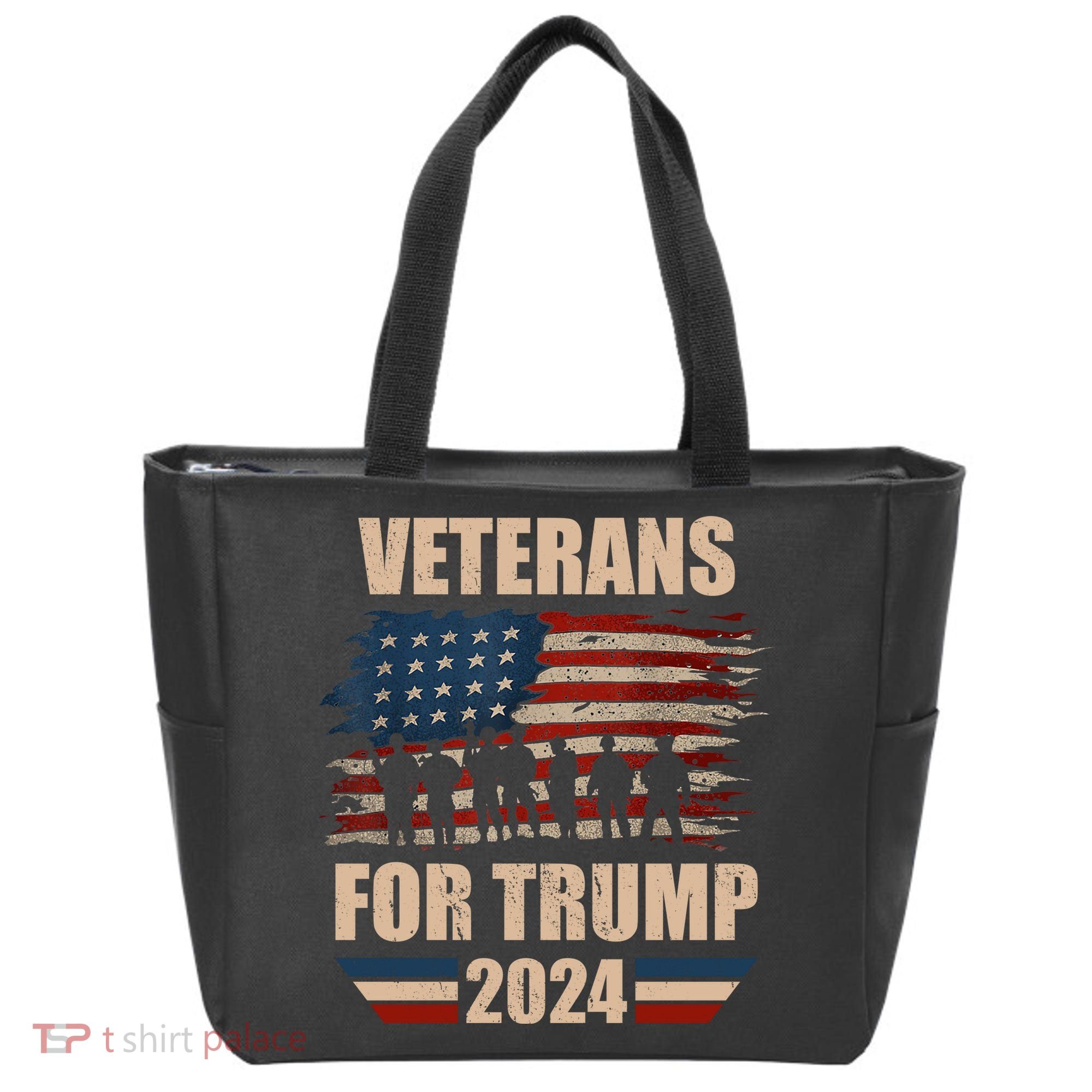 Veterans For Trump 2024 Pro American Troops Tote Bag