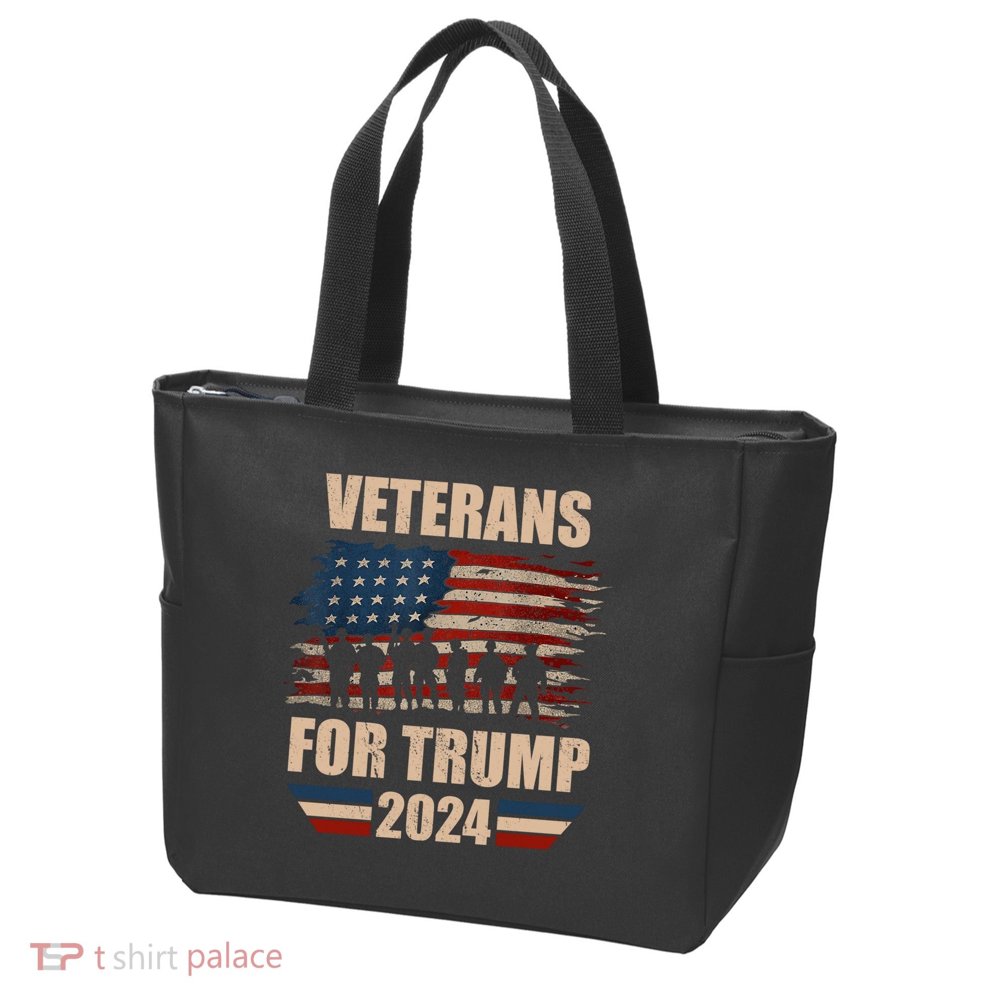Veterans For Trump 2024 Pro American Troops Tote Bag