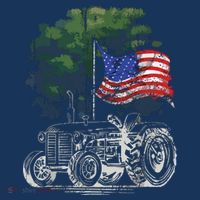 Vintage Farming Tractor American Flag Patriotic Farmer Farm T-Shirt thumb 7