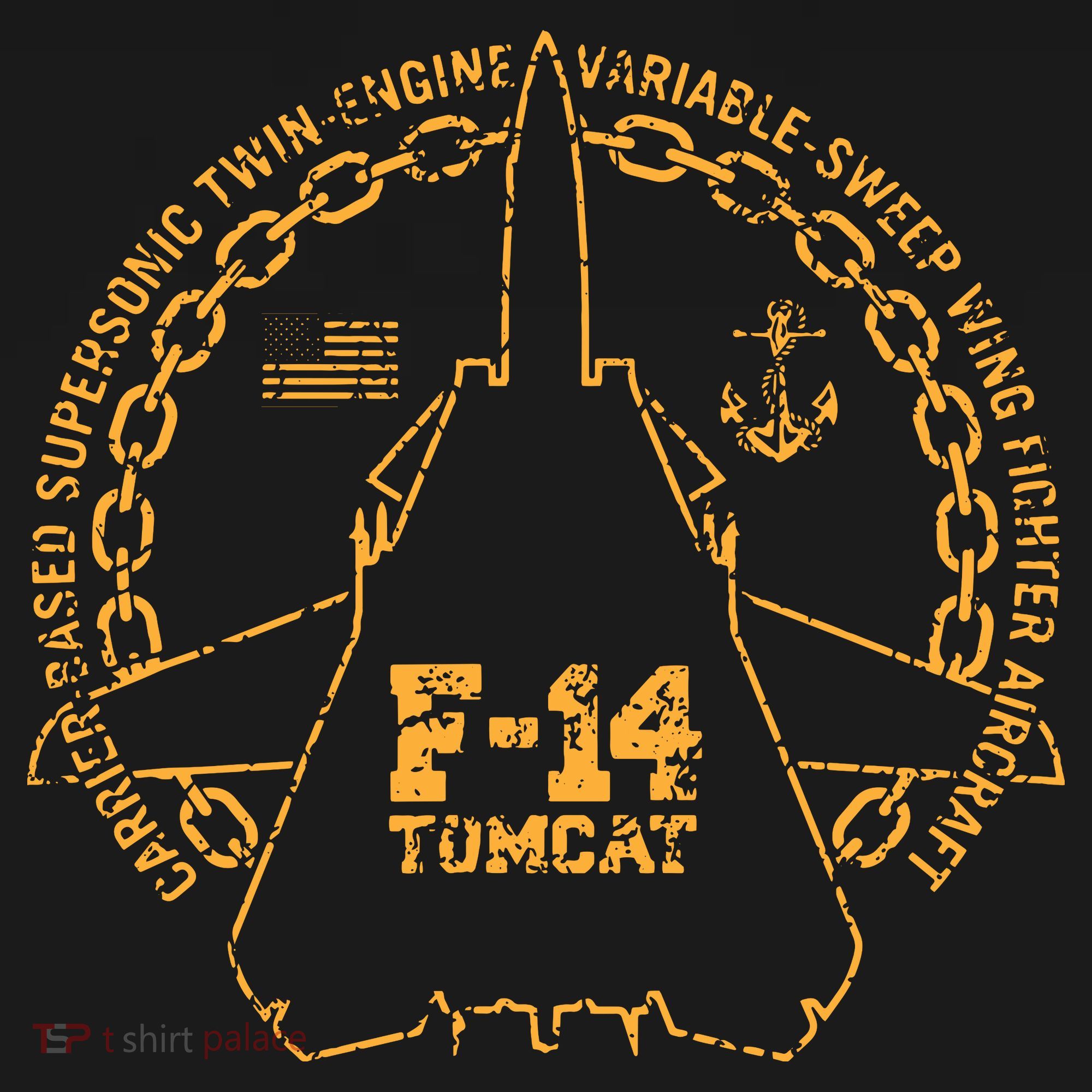 Vintage F14 Tomcat Naval Fighter Jet Military Aircraft T-Shirt