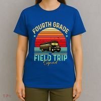 Vintage Field Trip 4th Graders Squad Fourth Grade School Great Gift T-Shirt thumb 4