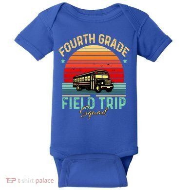 Vintage Field Trip 4th Graders Squad Fourth Grade School Great Gift Baby Bodysuit