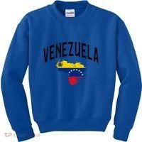 Venezuela Flag Throwback Sports Gift Kids Sweatshirt thumb 0