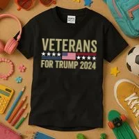 Veterans For Trump 2024 Kids T-Shirt thumb 3