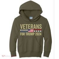 Veterans For Trump 2024 Kids Hoodie thumb 0
