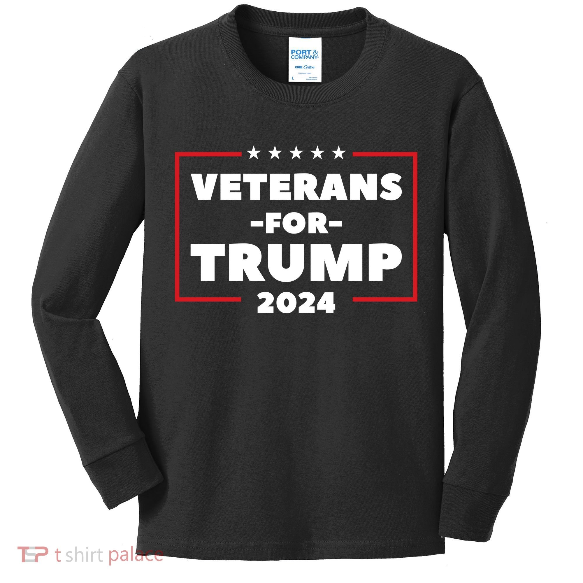 Veterans For Trump Kids Long Sleeve Shirt