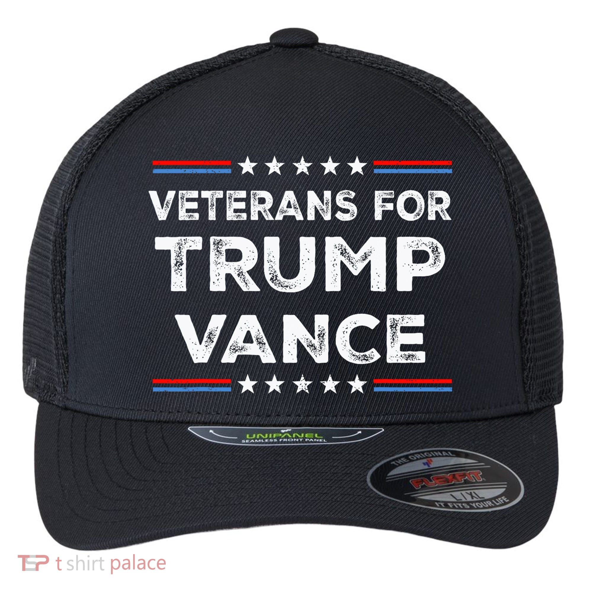 Veterans For Trump Vance President Election Campaign Flexfit Unipanel Trucker Cap