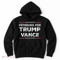 Veterans For Trump Vance President Election Campaign Hoodie thumb 0