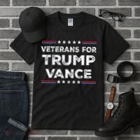 Veterans For Trump Vance President Election Campaign Tall T-Shirt thumb 3