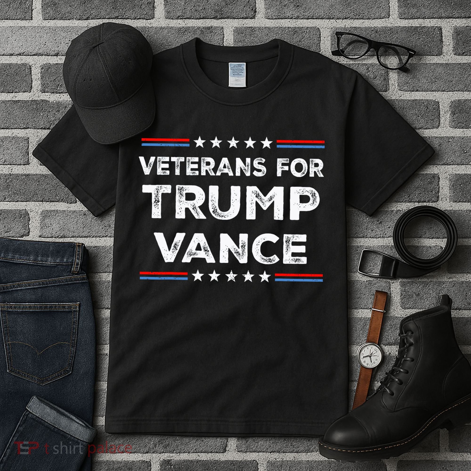 Veterans For Trump Vance President Election Campaign Tall T-Shirt
