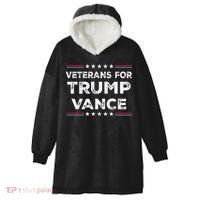 Veterans For Trump Vance President Election Campaign Hooded Wearable Blanket thumb 0