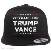 Veterans For Trump Vance President Election Campaign Flat Bill Trucker Hat thumb 0