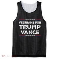 Veterans For Trump Vance President Election Campaign Mesh Reversible Basketball Jersey Tank thumb 0