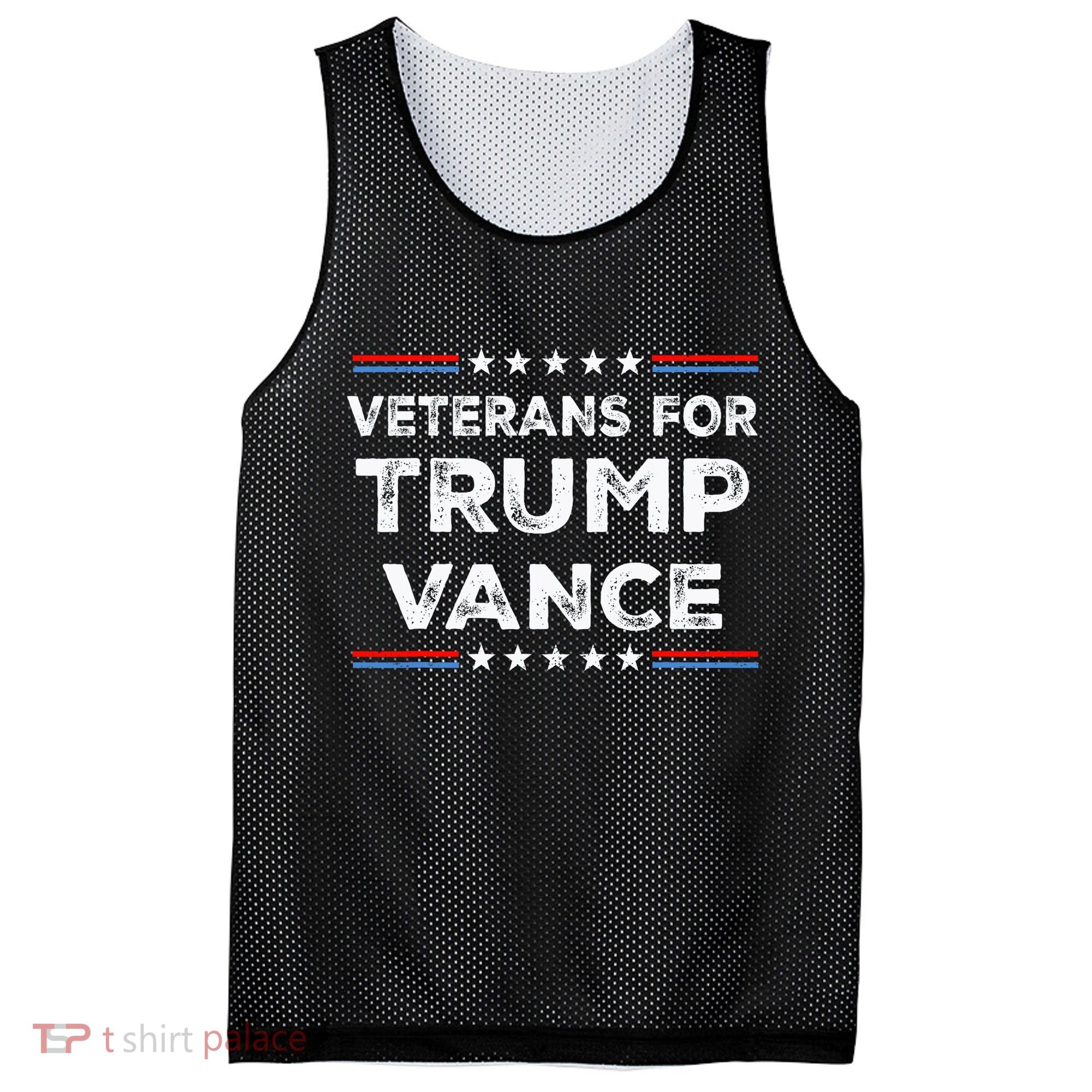 Veterans For Trump Vance President Election Campaign Mesh Reversible Basketball Jersey Tank