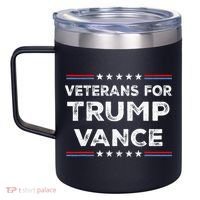 Veterans For Trump Vance President Election Campaign 12oz Stainless Steel Coffee Mug thumb 2