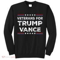 Veterans For Trump Vance President Election Campaign Tall Sweatshirt thumb 0