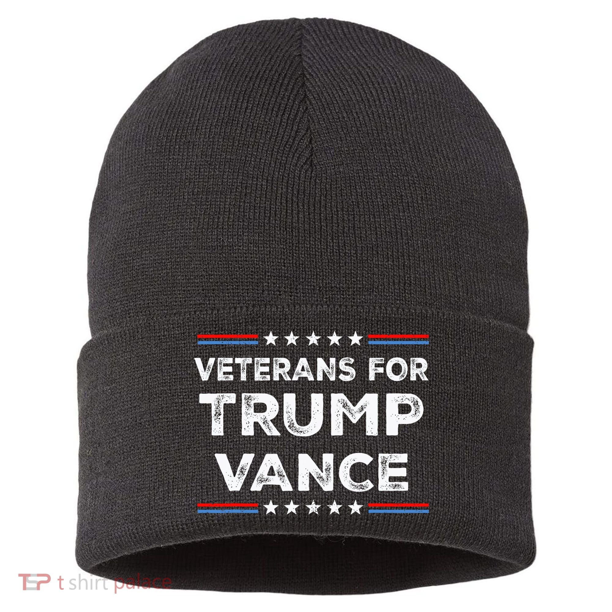 Veterans For Trump Vance President Election Campaign Sustainable Knit Beanie