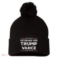 Veterans For Trump Vance President Election Campaign Pom Pom 12in Knit Beanie thumb 0