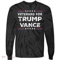 Veterans For Trump Vance President Election Campaign Tie-Dye Long Sleeve Shirt thumb 0