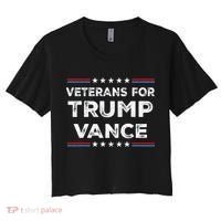 Veterans For Trump Vance President Election Campaign Women's Crop Top Tee thumb 0
