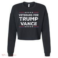 Veterans For Trump Vance President Election Campaign Cropped Pullover Crew thumb 0